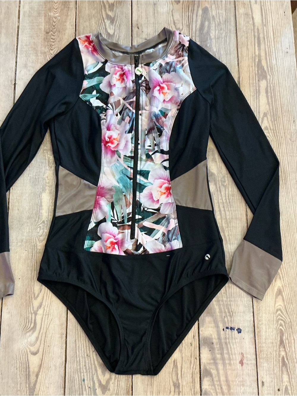 NEXT SWIMWEAR LS  Floral Front-Zip One-Piece Swimsuit gorgeous size large